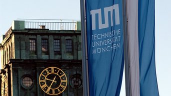 TUM tower and TUM flags
