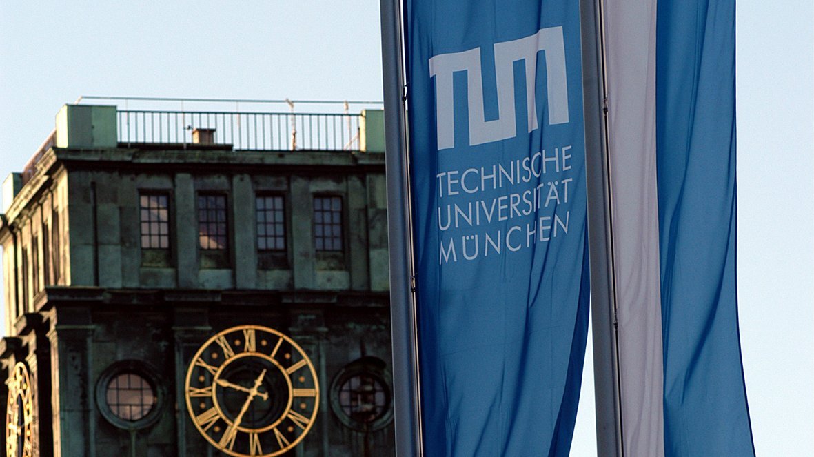 TUM tower and TUM flags