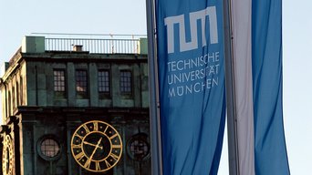 TUM tower and TUM flags