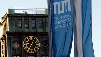 TUM tower and TUM flags