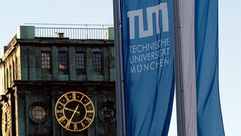 TUM tower and TUM flags