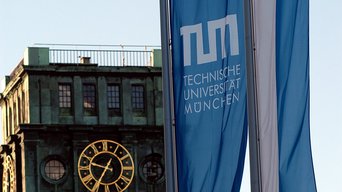 TUM tower and TUM flags