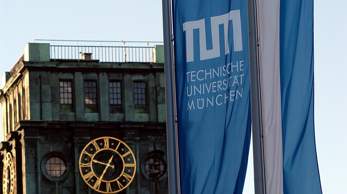 TUM tower and TUM flags