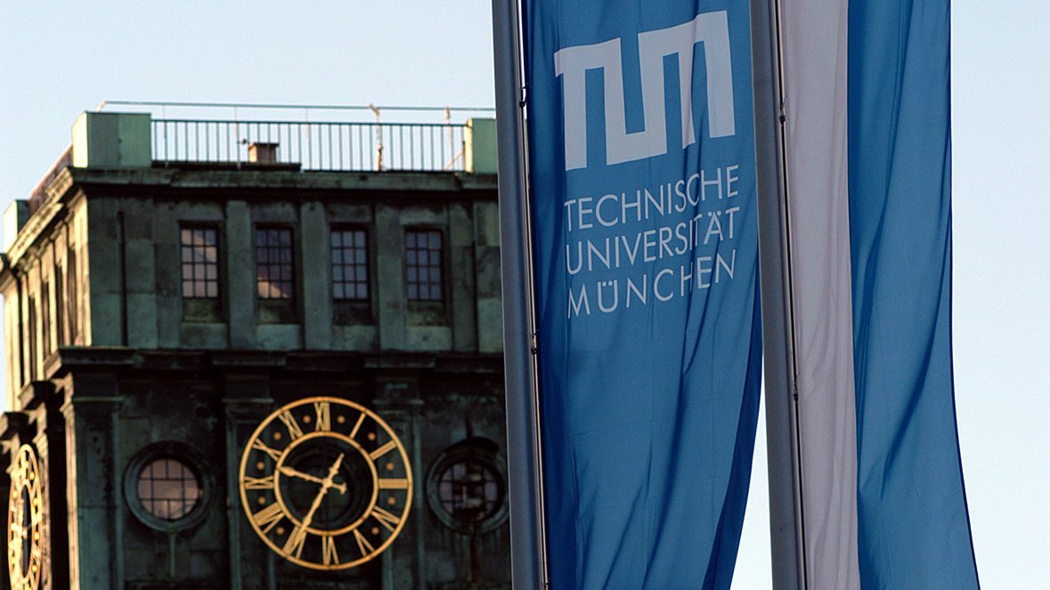 TUM tower and TUM flags